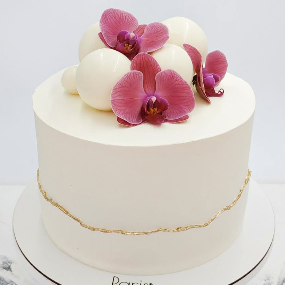 Торт для жінки з орхідеями