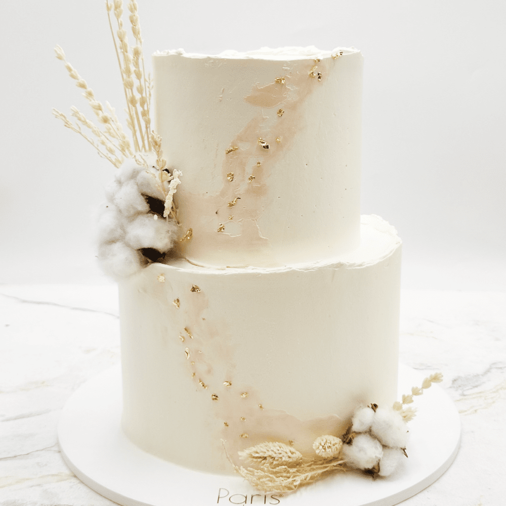 Весільний торт із сухоцвітами